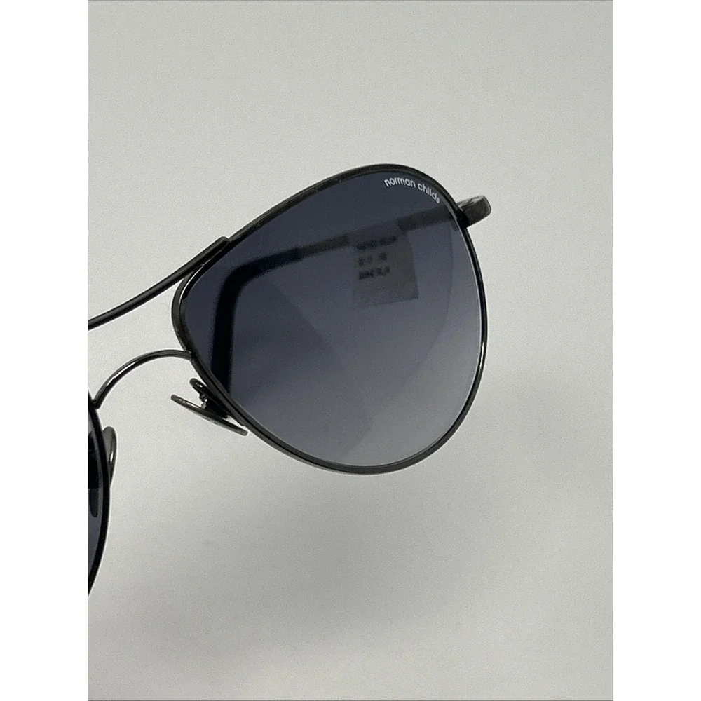 NWT Norman Childs PANTHER HOLLOW Sunglasses 57-17-140 Aviator Silver Frames